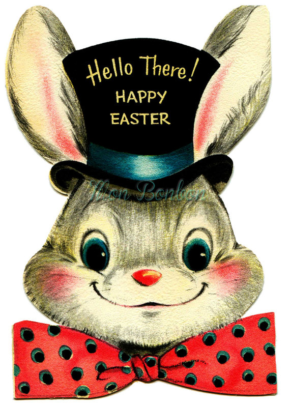 570x798 Vintage Easter Bunny Clip Art 4x6 Digital Clip Art Use