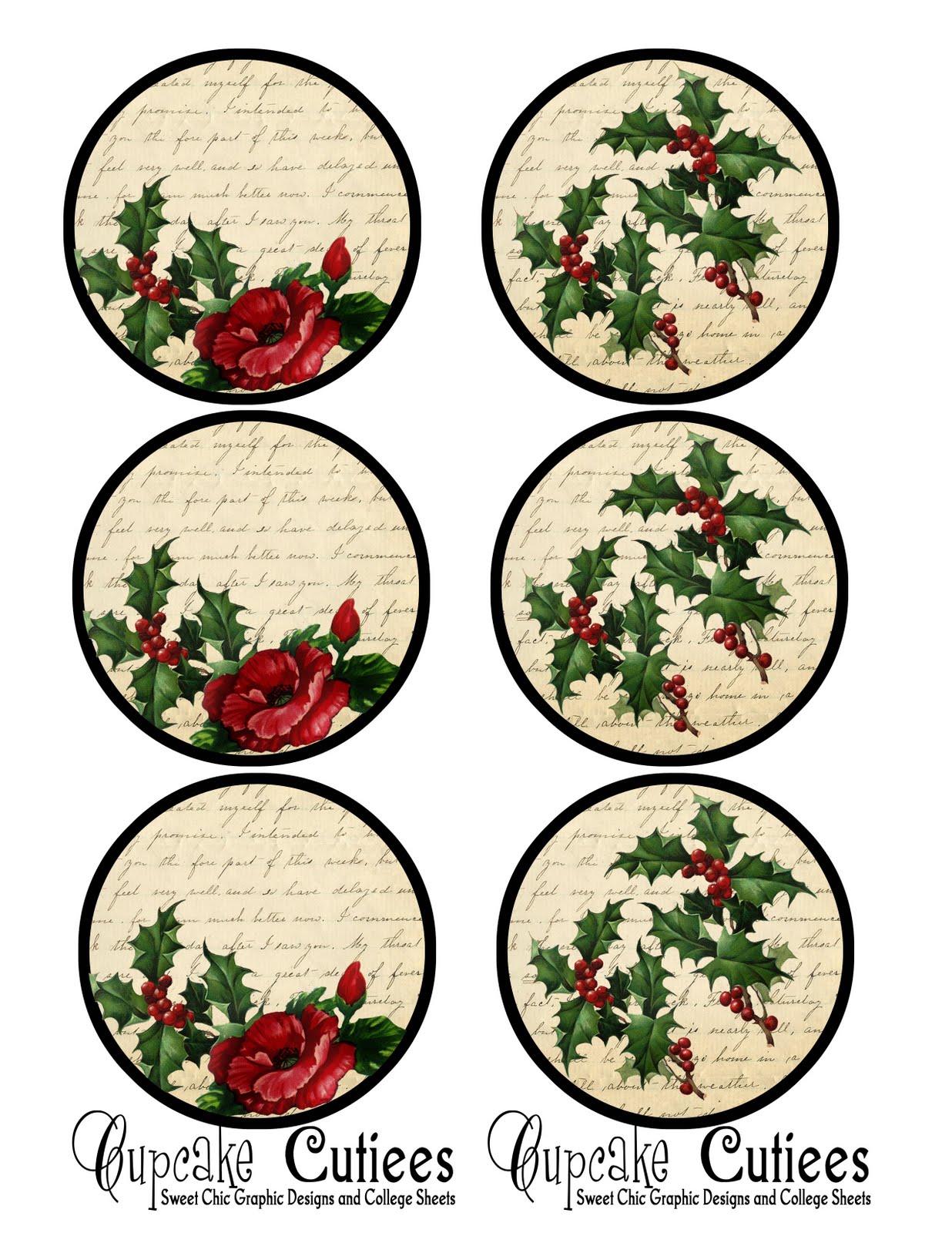 1236x1600 Cupcake Cutiees Vintage Holiday Tag Freebie