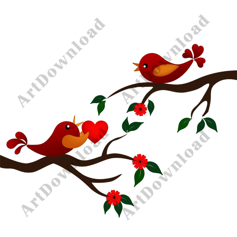 800x800 Vintage Clipart Love Bird