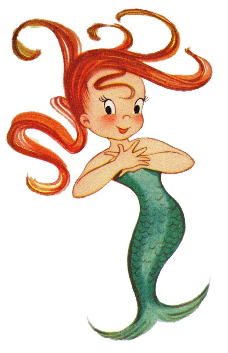 736x1138 Retro Clipart Mermaid
