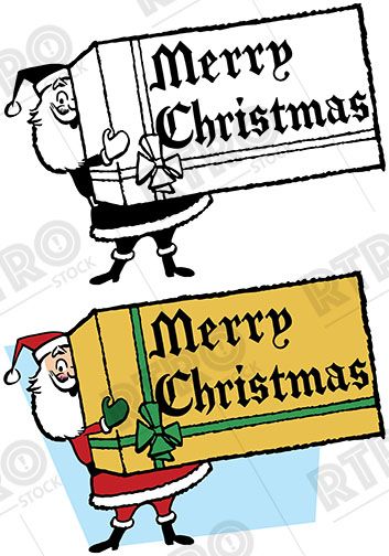 Vintage Merry Christmas Clipart