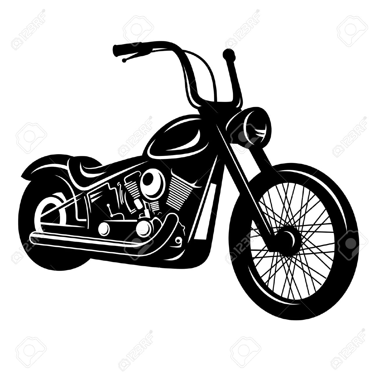 1300x1300 Chopper Clipart Vintage Motorcycle