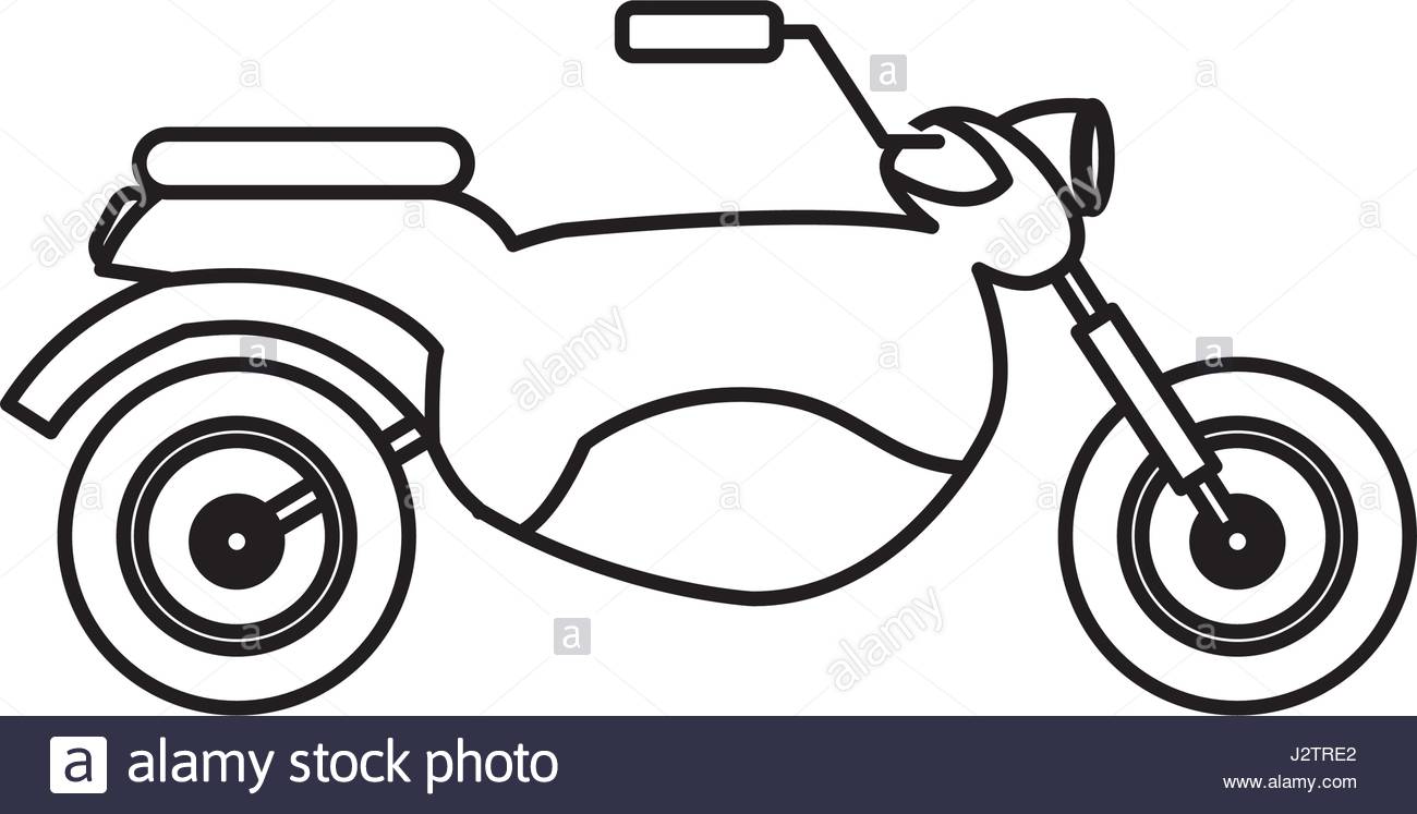 1300x747 Vintage Motorcycle Speed Transport Outline Stock Vector Art