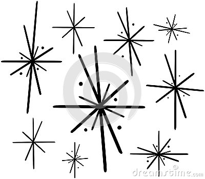 400x349 Sparkles Clipart Retro