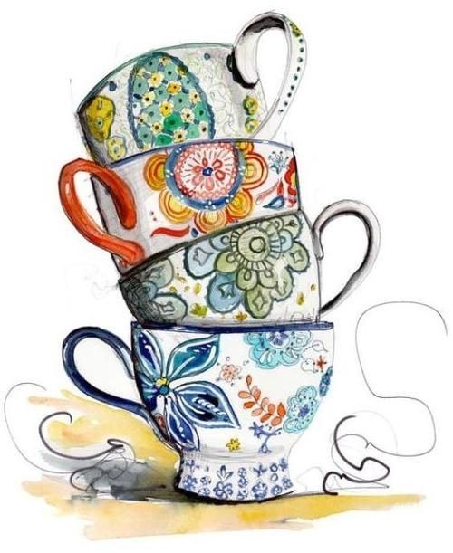 500x611 Tea Cups Clipart Free