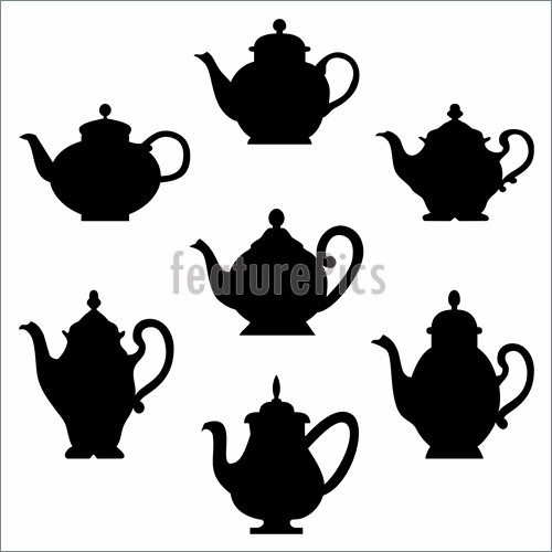 500x500 Kitchen Set Of Teapots