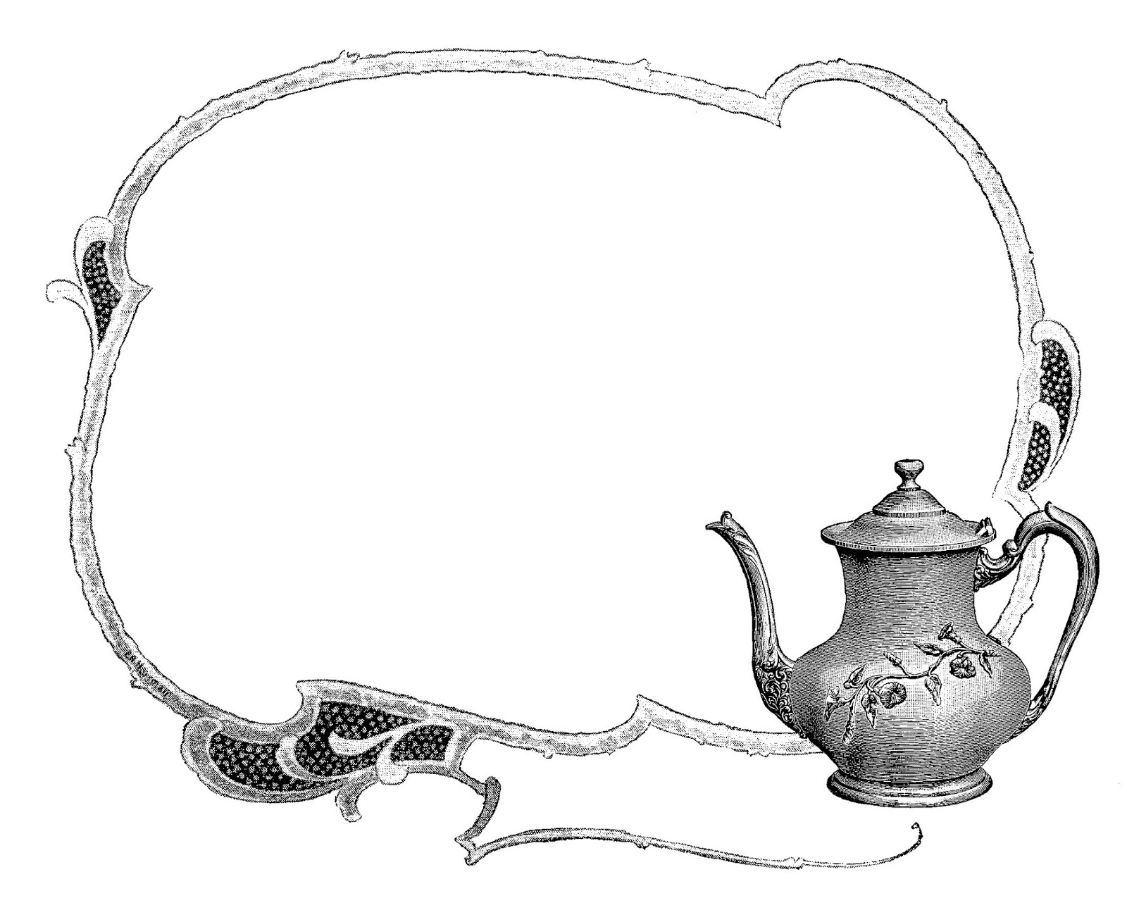 1600x1309 The Graphics Monarch Printable Vintage Teapot Label Design Swirl