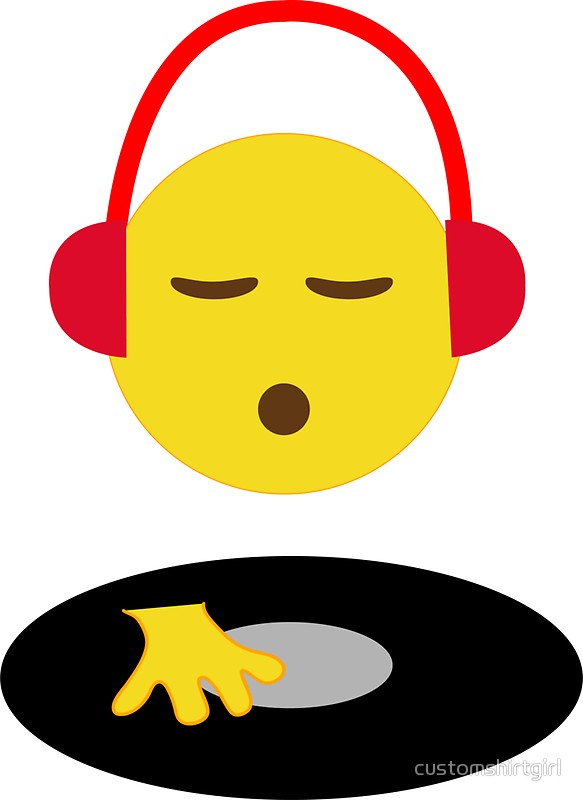 583x800 Emoji Dj Disc Jockey Scratch Vinyl Record Turntable Retro Design