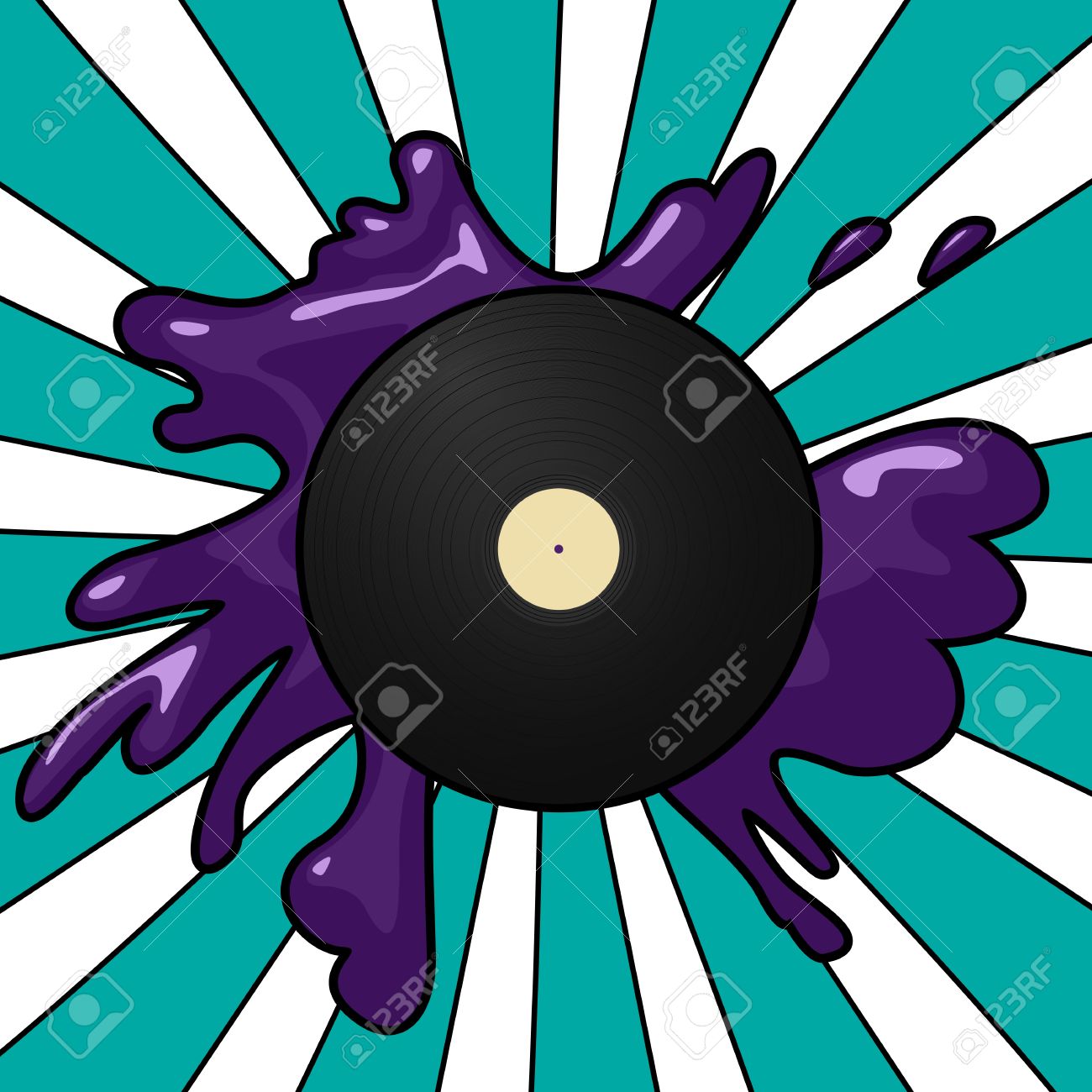 1300x1300 Pop Art Style Imagery Of A Vinyl Record Royalty Free Cliparts