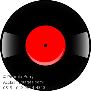 300x300 Royalty Free Clip Art Image Black Vinyl Record With A Red Label