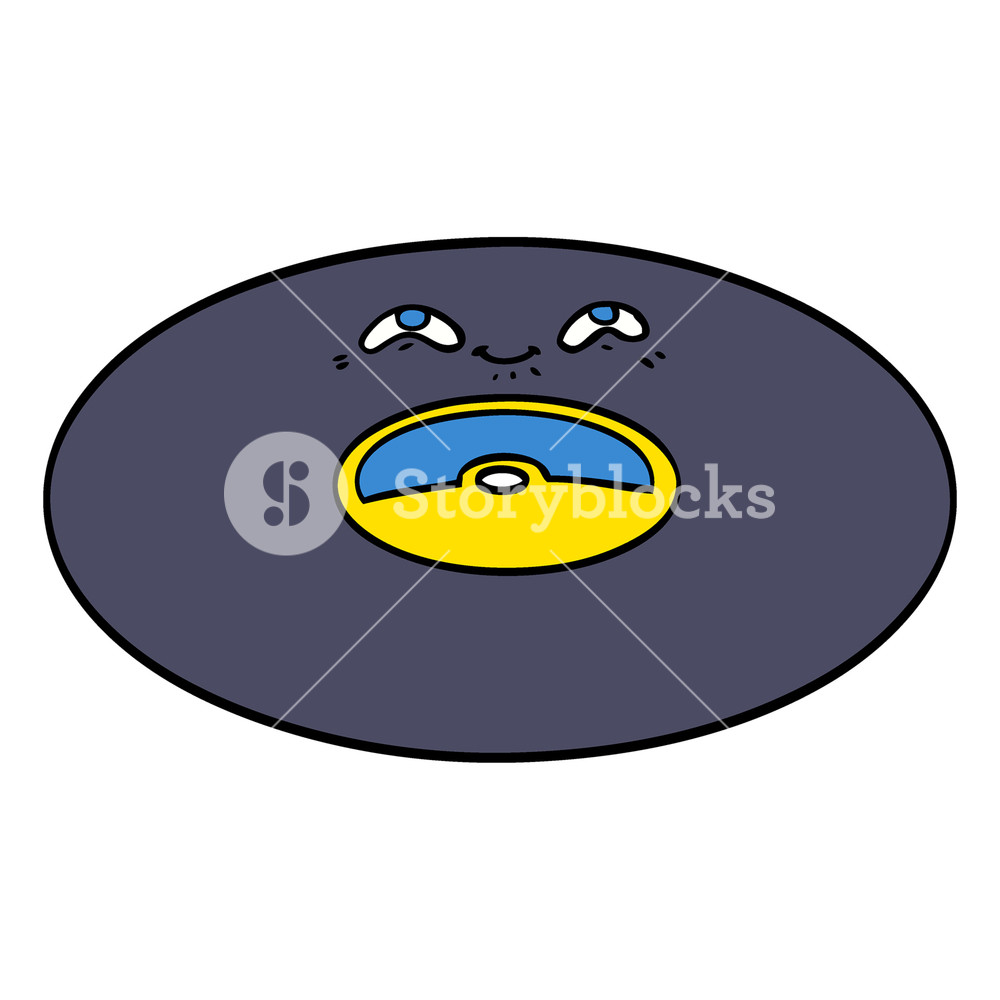 1000x1000 Cartoon Old Vinyl Record Royalty Free Stock Image