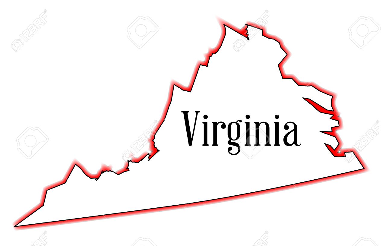 1300x816 Outline Of The State Of Virginia Over White Royalty Free Cliparts