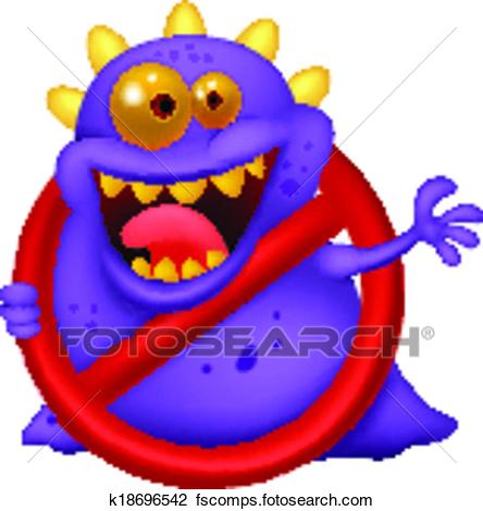 444x470 Clipart Of Cartoon Stop Virus