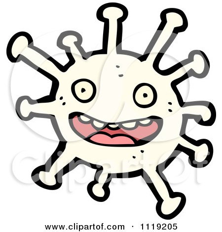 450x470 Vector Cartoon Of A Green Virus Germ Bacteria 1