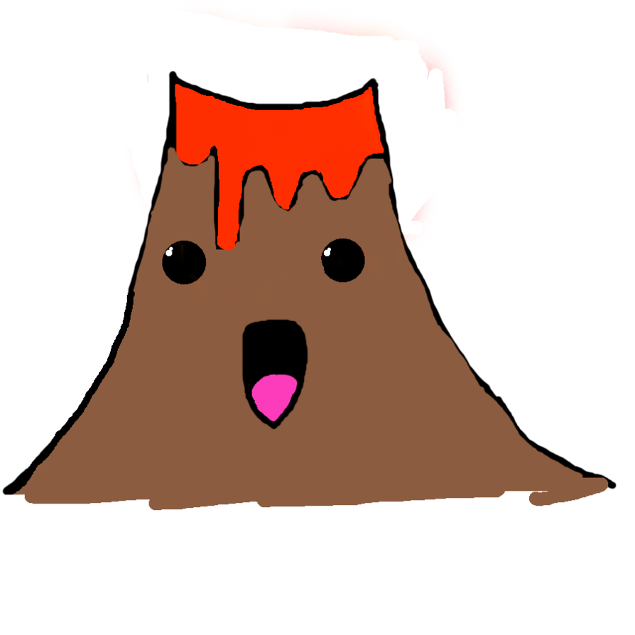 894x894 Volcano Clipart Cute