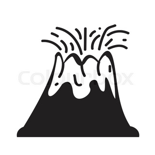 320x320 Volcano Icons Set On White Background. Vector Illustration Stock