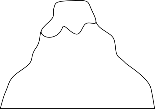 500x352 Black And White Volcano Clip Art