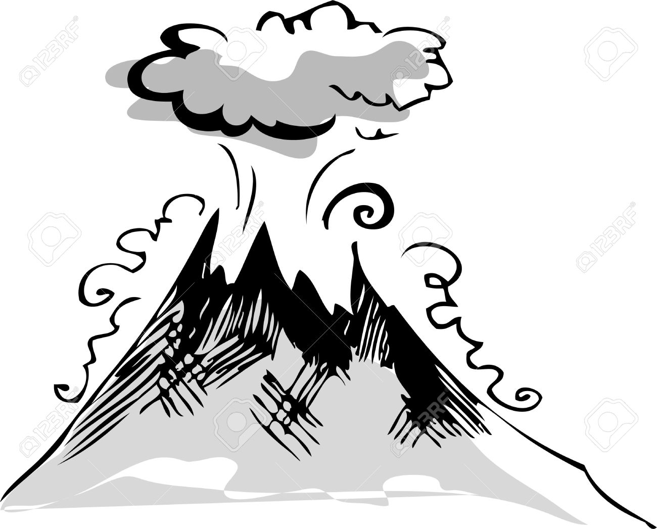 1300x1047 Clip Art Volcano Clip Art Black And White