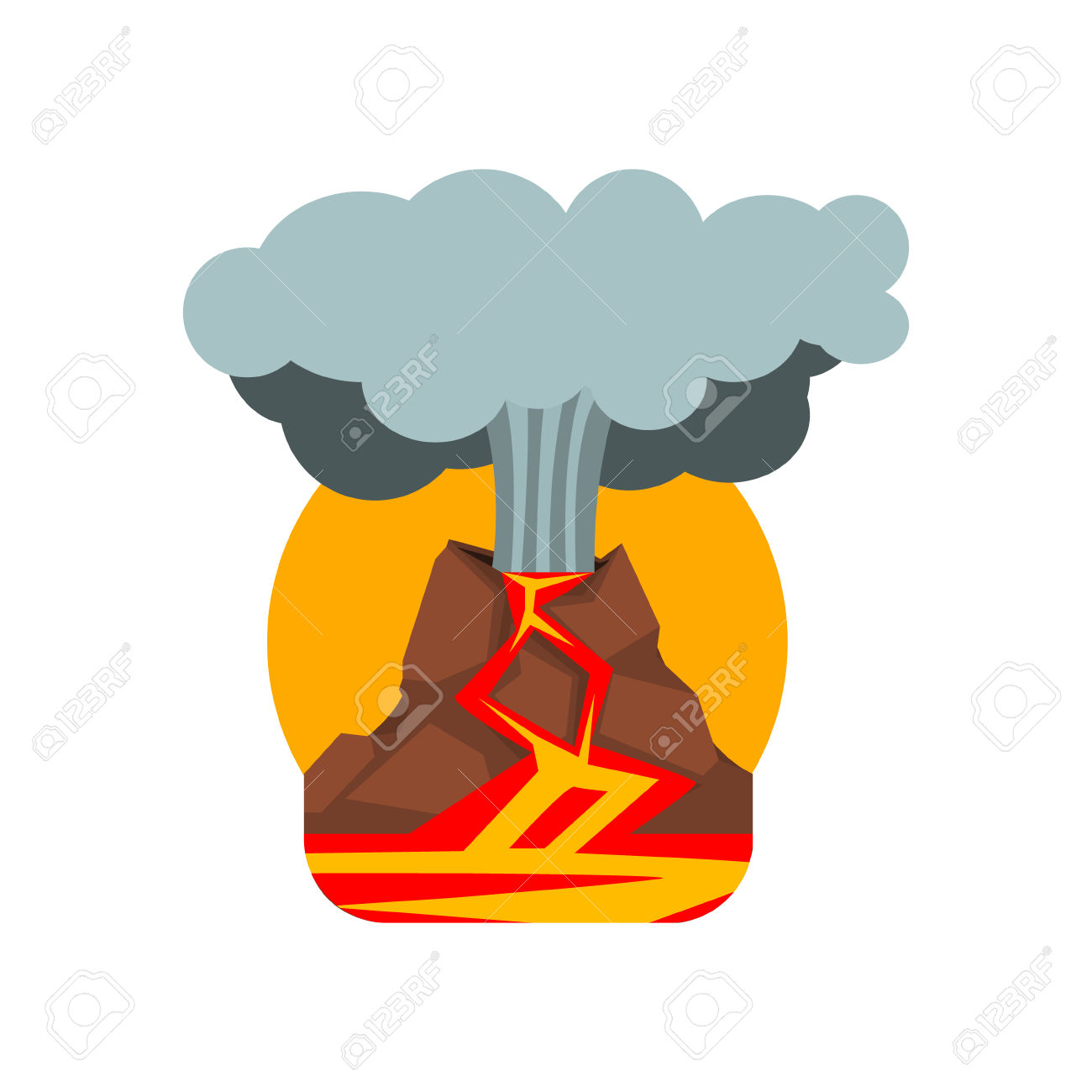 1300x1300 Volcano Clipart Vector