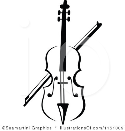 400x420 Violin Black And White Clipart