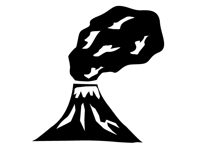 640x480 Volcano Explosion Disaster Pictogram Illustration Free Material