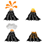 150x150 Volcano Lava Explosion Icon Royalty Free Vector Clip Art Image