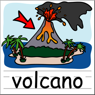 304x304 Clip Art Basic Words Volcano Color Labeled I Abcteach