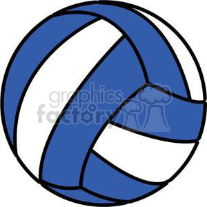 300x300 Royalty Free Volleyball Blue And White 381196 Vector Clip Art