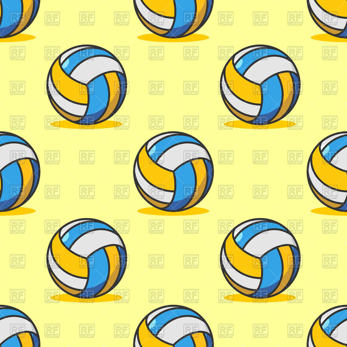 1200x1200 Volleyball Ball Seamless Pattern Royalty Free Vector Clip Art