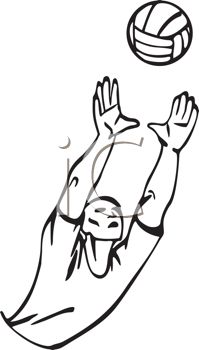 199x350 Picture Of A Man In Black And White Playing Volleyball In A Vector