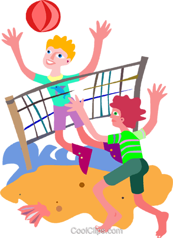 348x480 People Playing Volleyball Royalty Free Vector Clip Art