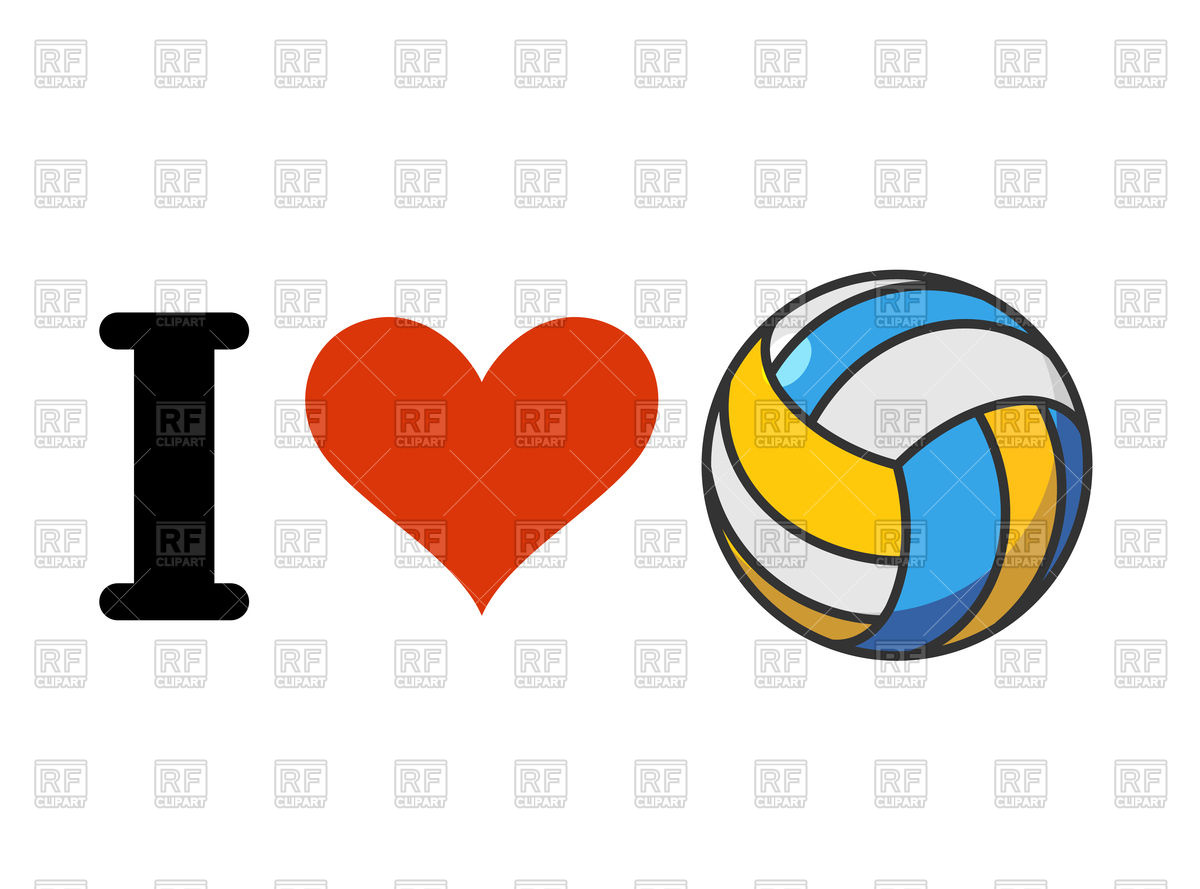 1200x889 I Love Volleyball Royalty Free Vector Clip Art Image