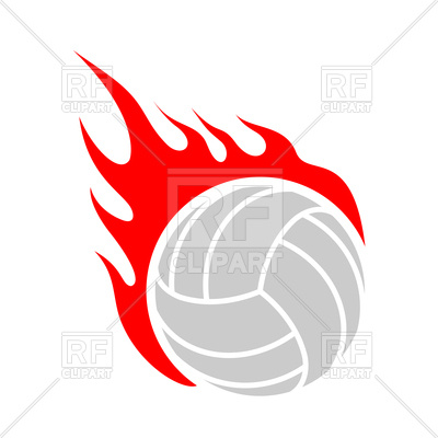 400x400 Fire Volleyball Royalty Free Vector Clip Art Image