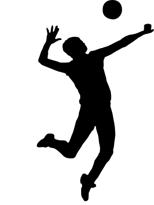 300x400 Free Volleyball Player Silhouette Clipart Image