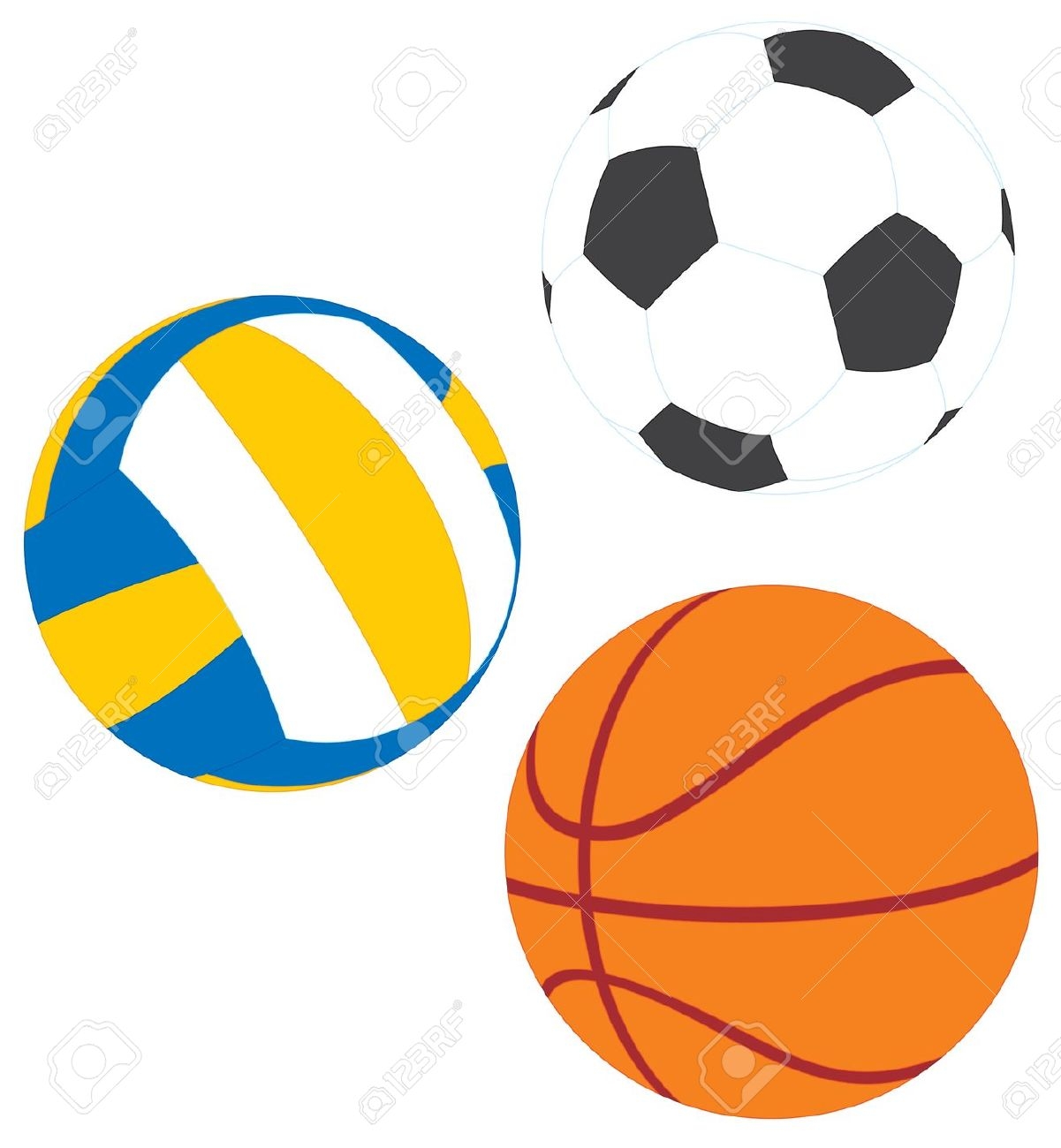 1201x1300 Basketball And Volleyball Clipart