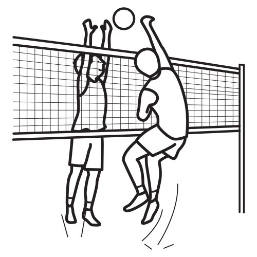 500x500 Volleyball Coloring Pages Volleyball To Color