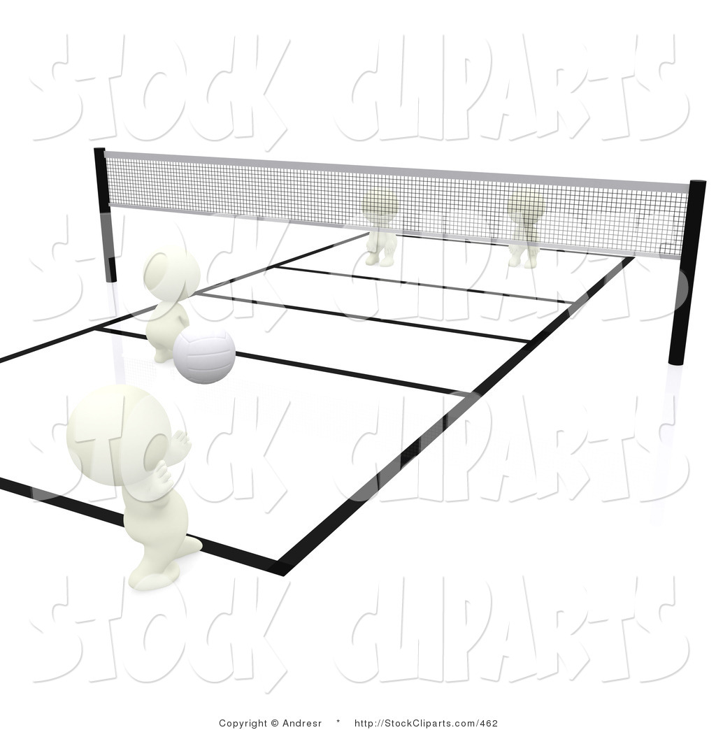 1024x1044 3d Clip Art Of 3d Teeny People Playing Volleyball On A White Court