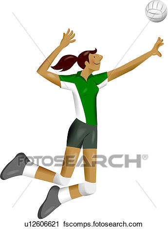 345x470 Clipart Of Serving A Volleyball U12606621