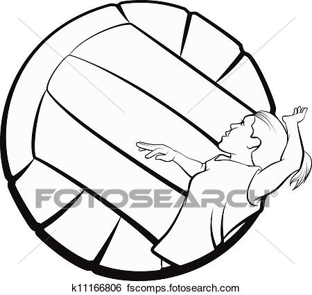 450x425 Clip Art Of Volleyball Girl K11166806