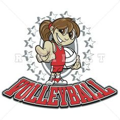 236x236 Sports Clipart Image Of Volleyball Girls Serving Black White Woman