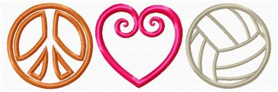 400x133 Love Volleyball Word Clipart