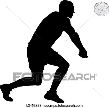 450x447 Clip Art Of Volleyball Player K3453838