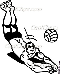 242x300 Volleyball Player Digging For Vector Clip Art