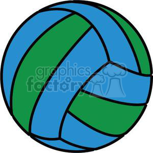 300x300 Royalty Free Volleyball Green Blue 381183 Vector Clip Art Image