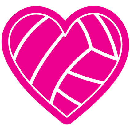 423x423 Volleyball Heart Clipart