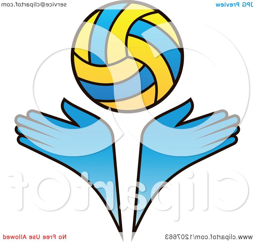 1080x1024 Best Free Clipart Of Volleyball And Blue Hands Royalty Vector