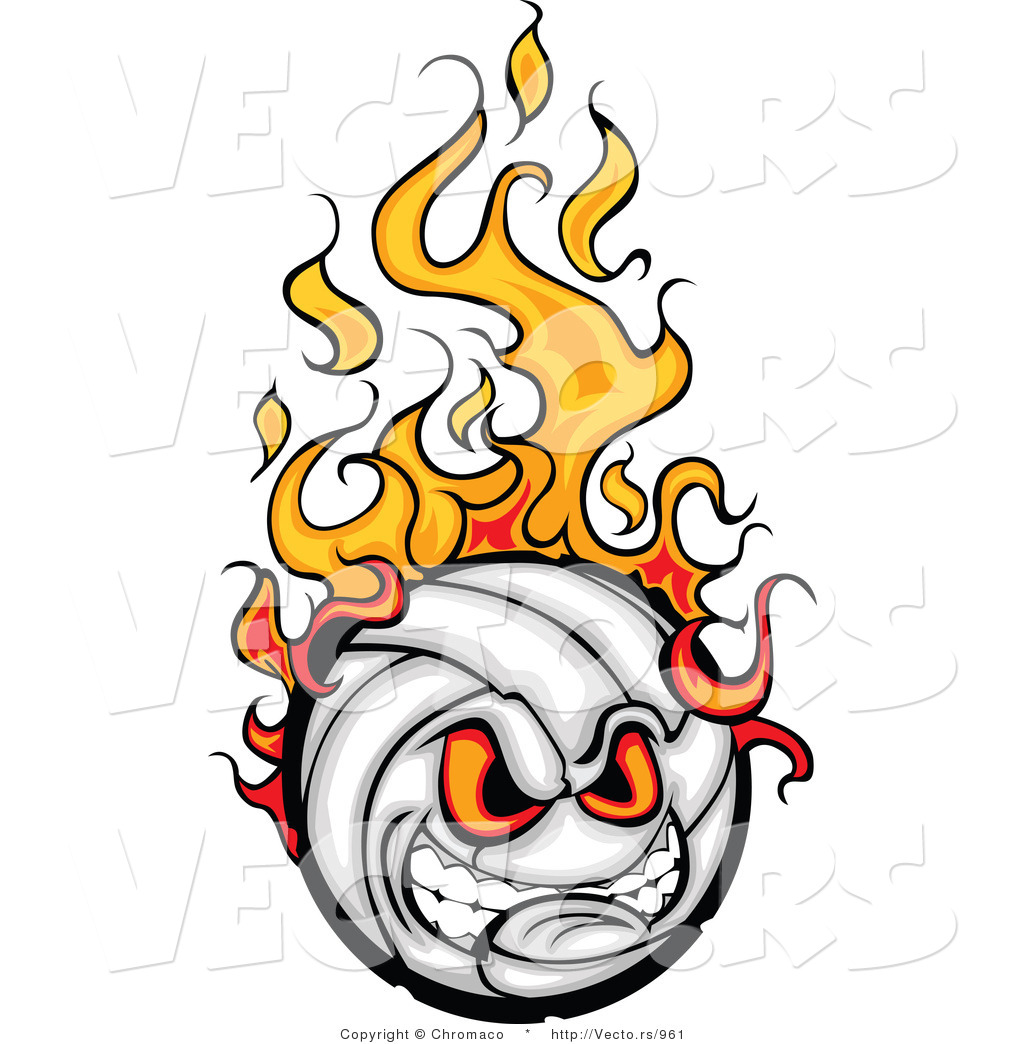 1024x1044 Clip Art Volleyball On Fire Clipart