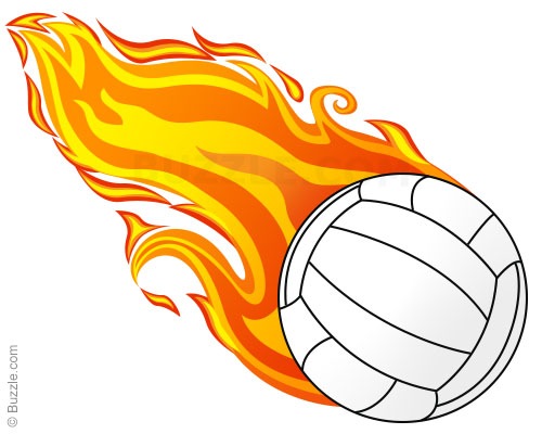 500x400 Free Flaming Volleyball Clipart Image