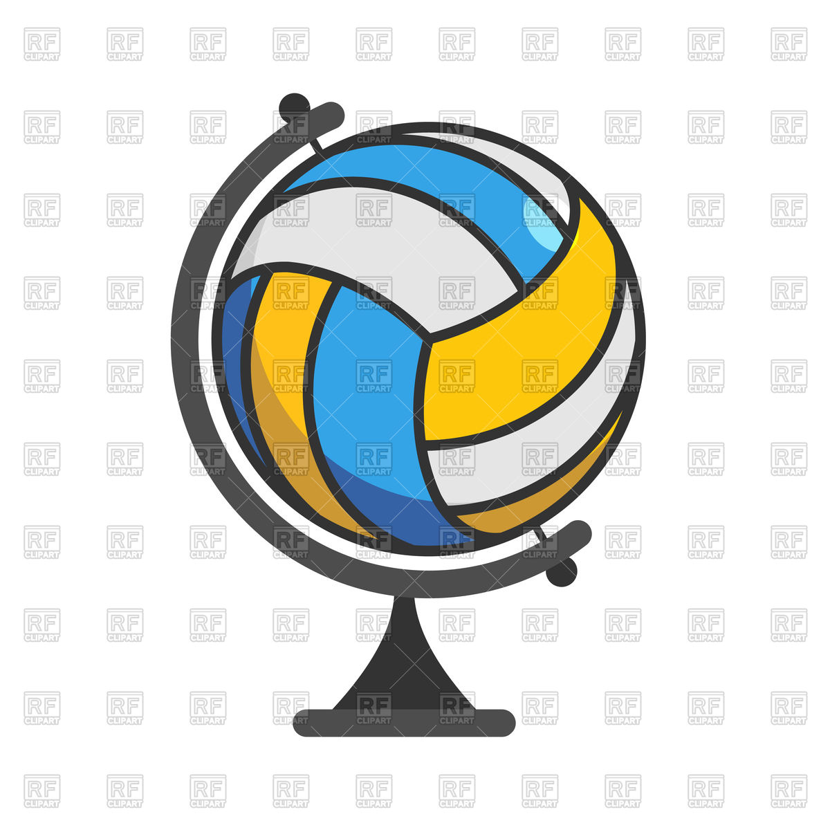 1200x1200 Globe Volleyball Logo Royalty Free Vector Clip Art Image