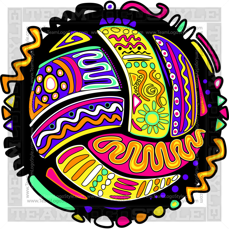 800x799 Bright Colored Volleyball Design